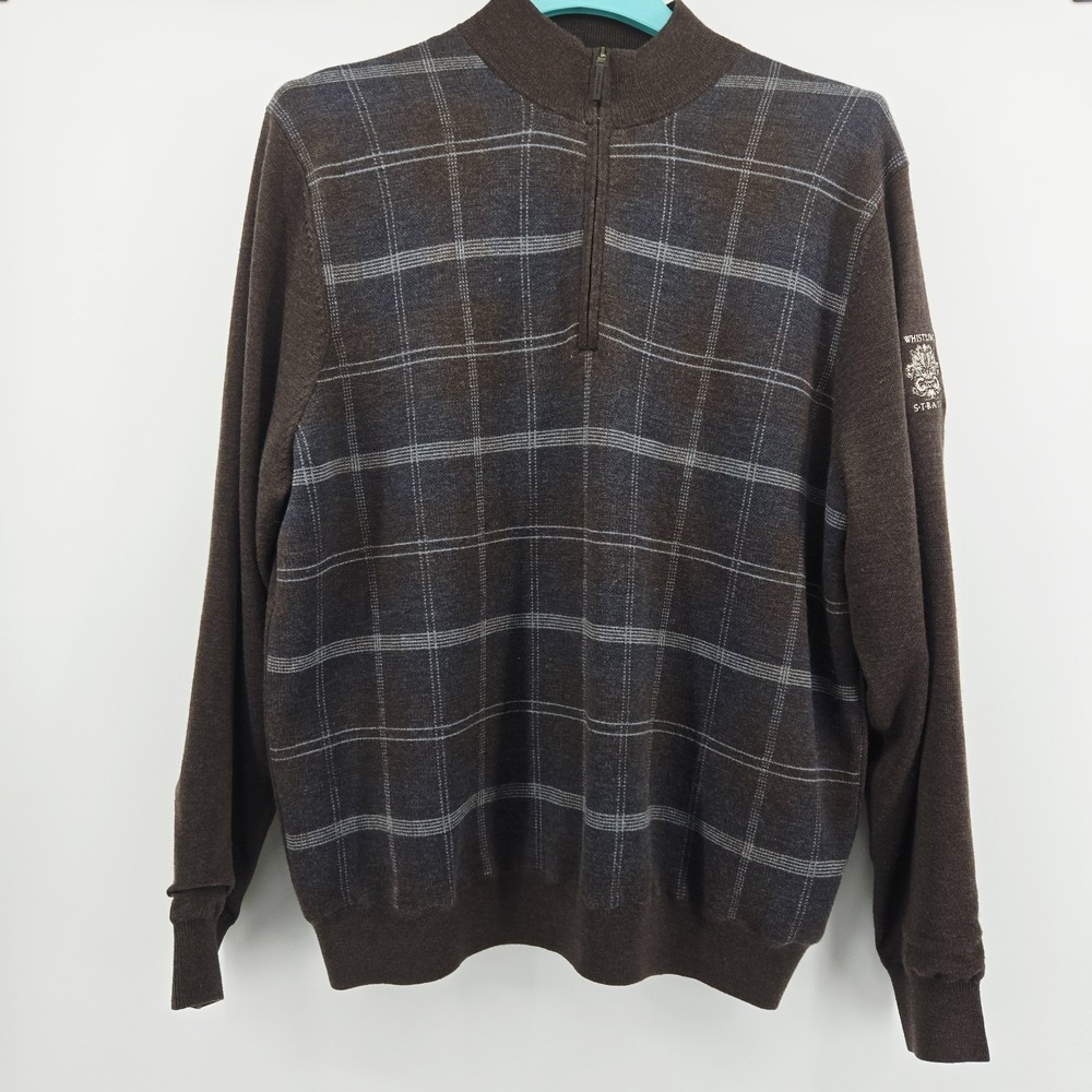Fairway & Greene 100% Italian Merino Wool 1/4-Zip Sweater SZ L Wistleling Straig